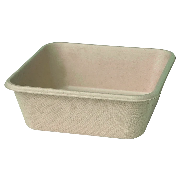 Bagass salatboks 4-kant 900ml 40stk