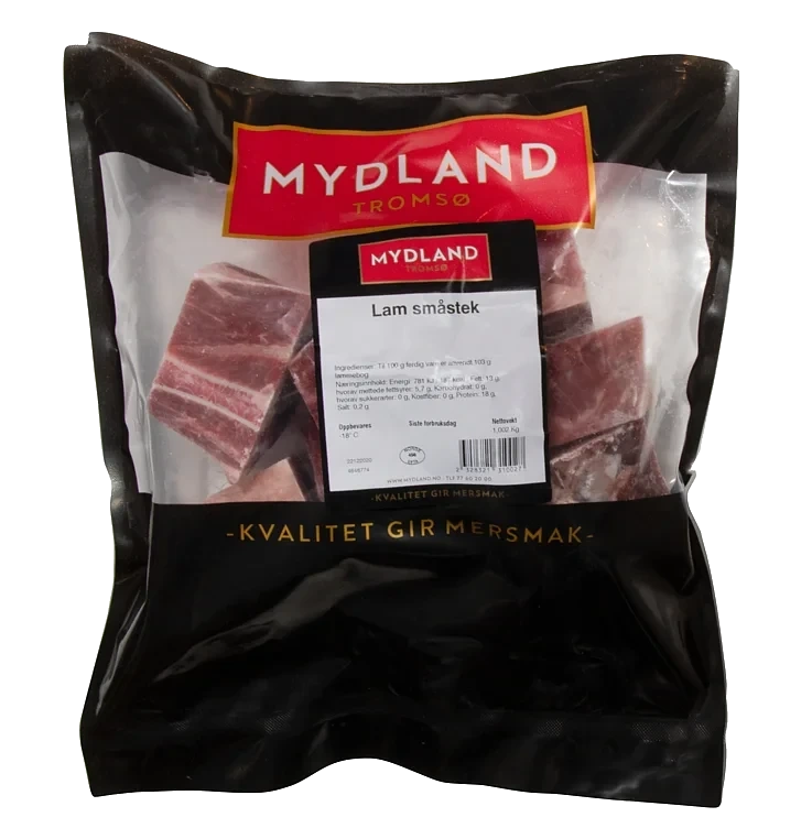 Lam Småstek Ca 1,3kg Fryst Mydland