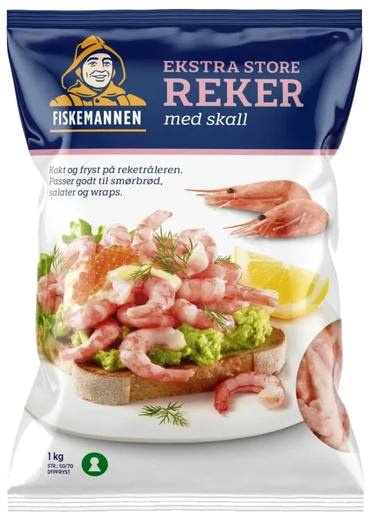 Reker Frosne m/skall 50/70 1kg Fiskemannen