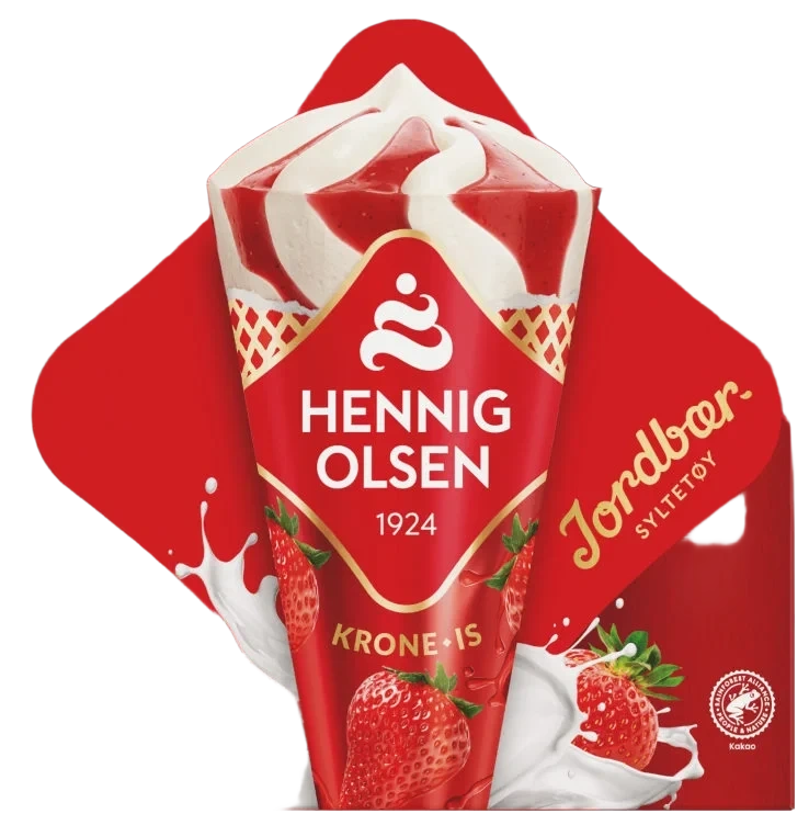 Krone-Is Jordbær 6stk Hennig-Olsen