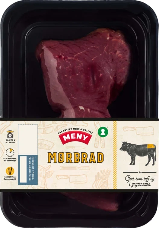 Storfe Mørbrad skivet Ca385g Meny