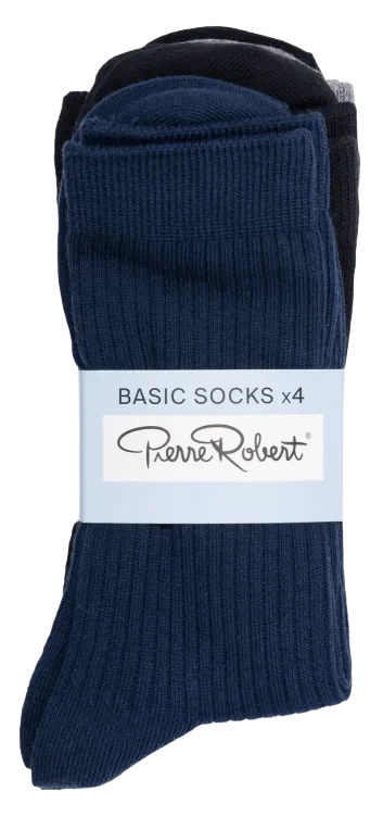 Basic Socks X4 Blagreyrib 41-45 Pierre Robert