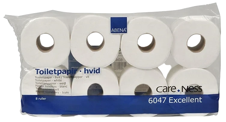 Toalettpapir 3-lags 34.2m Hvit 100% Nyfiber 8rl