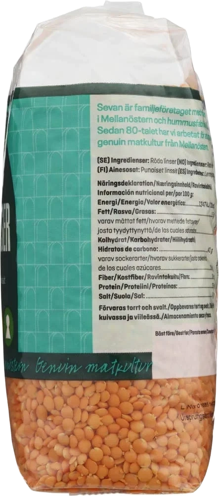 Tørkede røde linser, hele