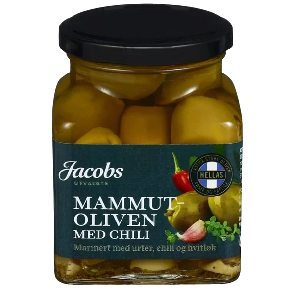 Oliven Mammut m/chili 300g Jacobs Utvalgte