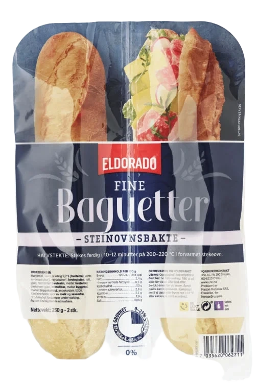 Baguette Fin Steinovnsbakt 2x125g Eldorado