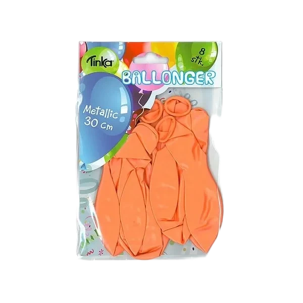 Ballonger 8pk - 30cm - Metallic Fersken