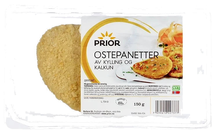 Ostepanetter Kalkun/Kylling 150g Prior