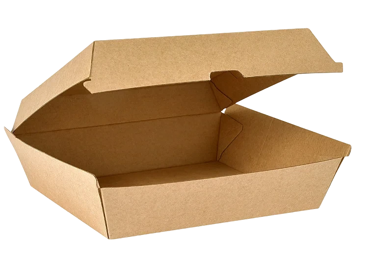 Boks i kartong m/hengslet lokk brun 1300ml 60stk