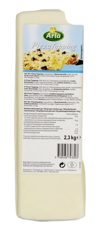 Arla pizzatopping blokk  2,3kg