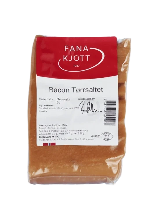 Bacon Tørrsaltet 350g Fana Kjøtt