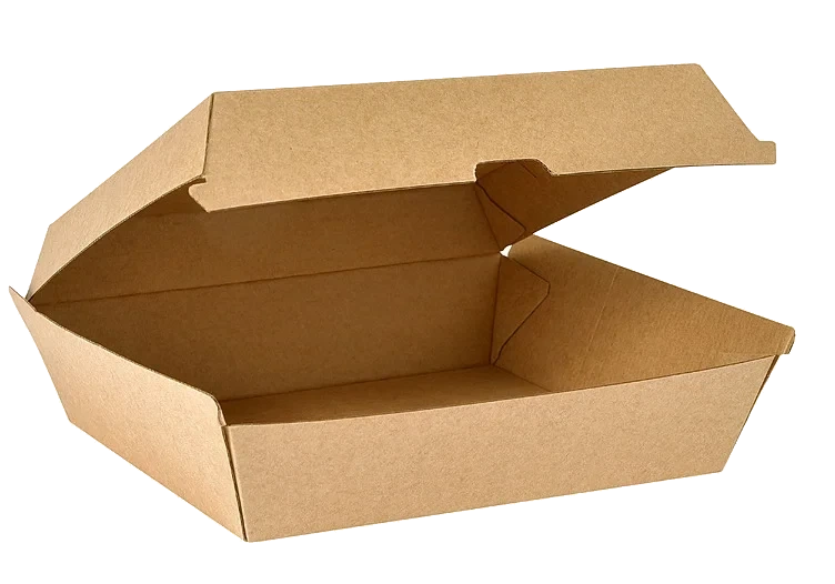 Boks i kartong m/hengslet lokk brun 1300ml  60stk