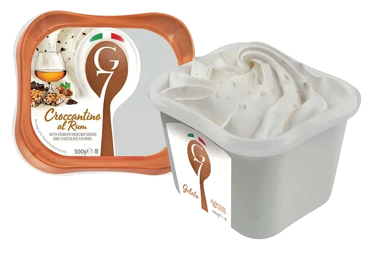Croccantino Al Rum 1l G7 Ekte Italiensk Iskrem