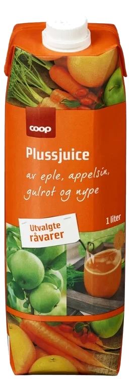 Pluss gulrot/appelsin 1l