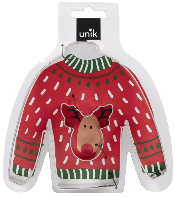 Pepperkakeform Ugly Sweater Reinsdyr 1stk Unik