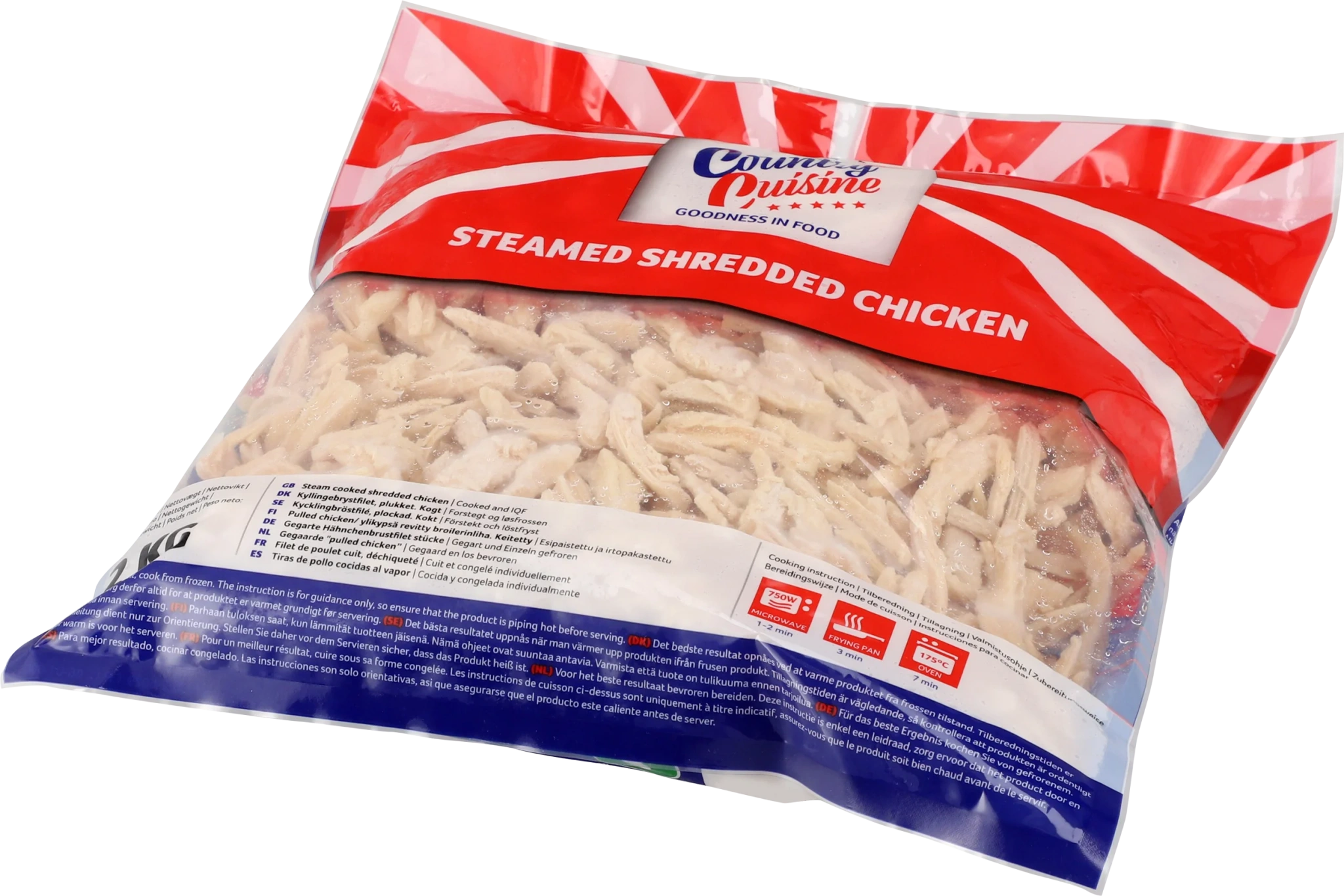 Steamed shredded chicken