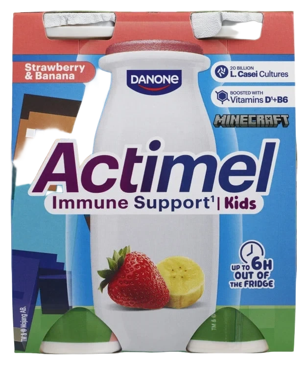 Drikkeyoghurt Jordbær&Banan 4x100ml Actimel