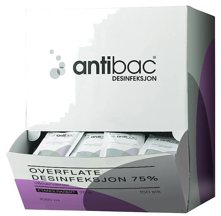 Antibac våtservietter overflate   150stk