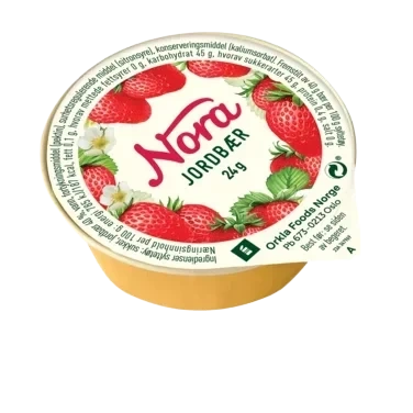 Jordbærsylt Porsj 24g Nora