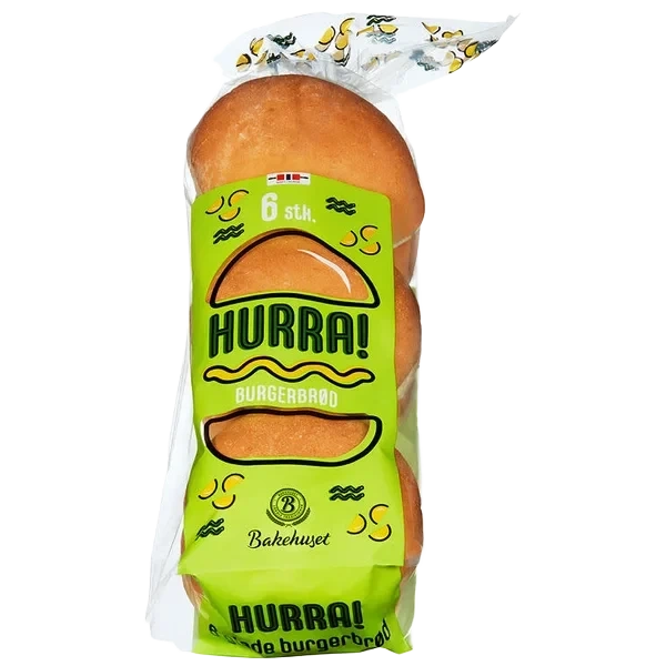 Burgerbrød Hurra 6stk 480g Bakehuset