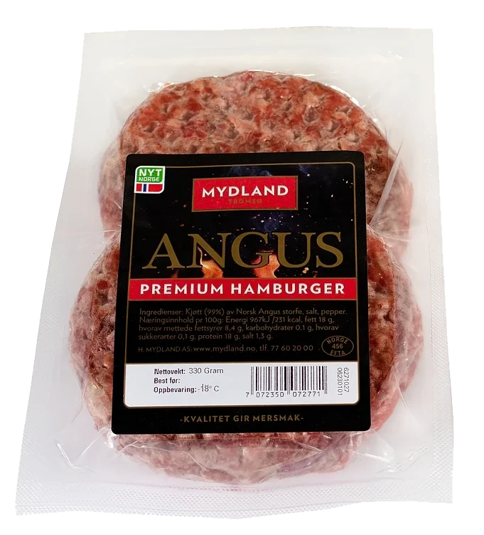 Angus Premium Hamburger 2 X 165g Frys Mydland