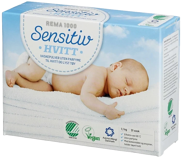 Tøyvask hvitt sensitiv 1,1kg