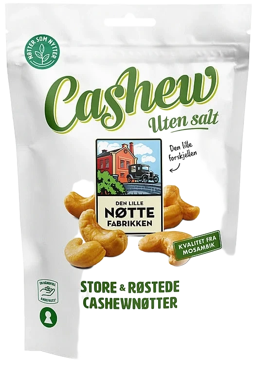 Cashewnøtter Store u/Salt 160g Dln