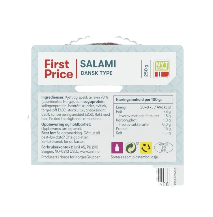 Salami Dansk Type 250g First Price
