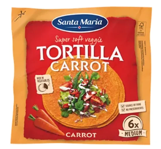 Tortilla Gulrot Medium 6pk 240g