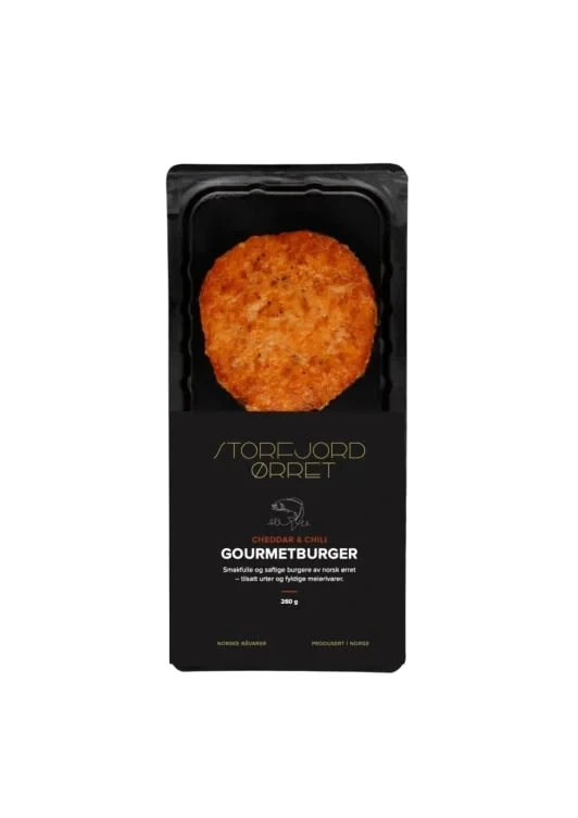 Ørretburger Cheddar&Chili 260g Storfjordørret