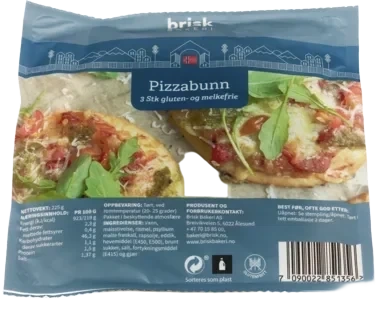Pizzabunn, naturlig, gluten- og laktosefri  225g