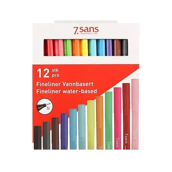 Fineliner Vannbasert 12-pk