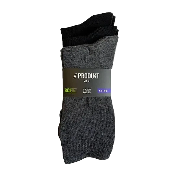 Socks 3-pack Grey/Black/Black (41-45)
