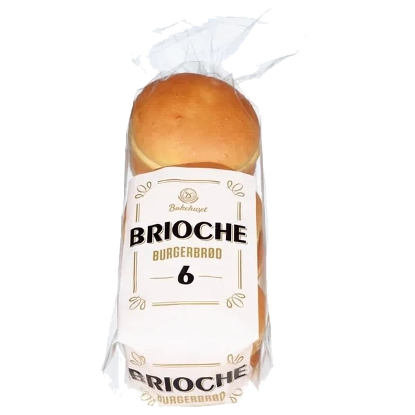 Burgerbrød Brioche 6stk 450g Bakehuset
