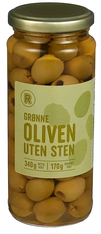 Oliven grønne u/sten  340g