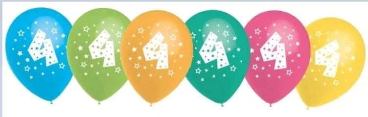 Ballonger m/Tall 4 6stk