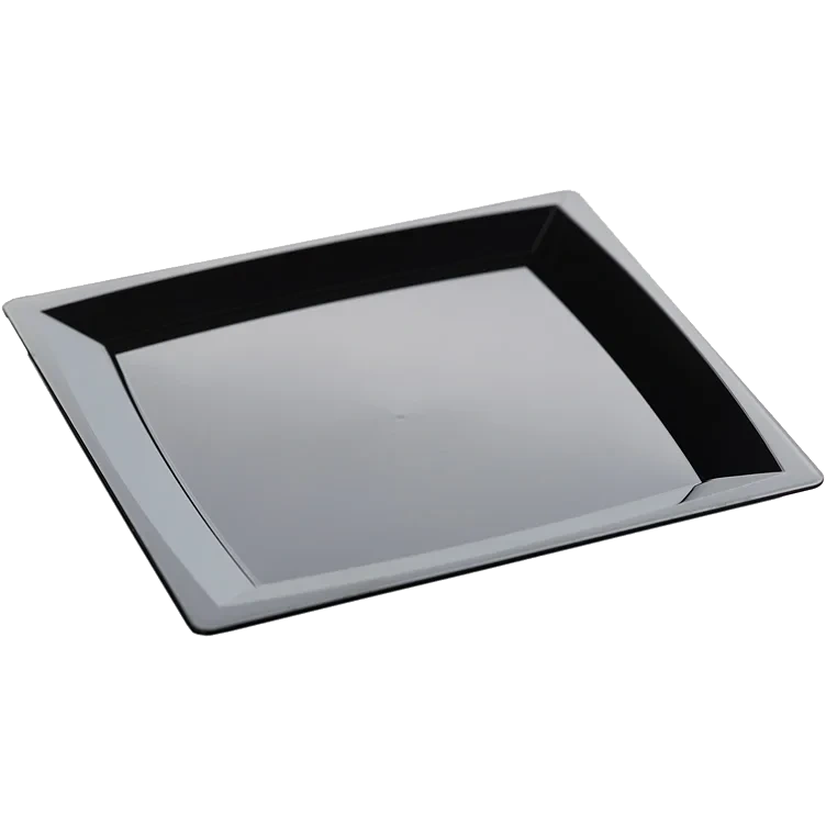 Tall.plast flat 21cm milan sort   12stk