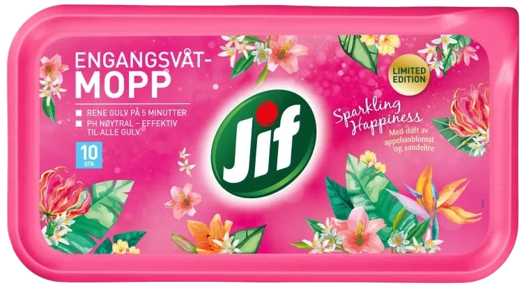 Jif Engangsvåtmopp Sparkling Happiness 10stk