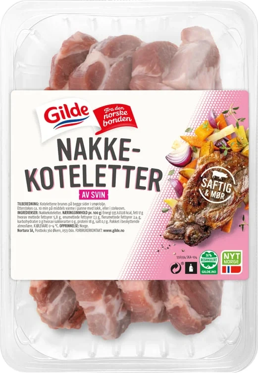 Edelgris nakkekotelett 4xca850g kg