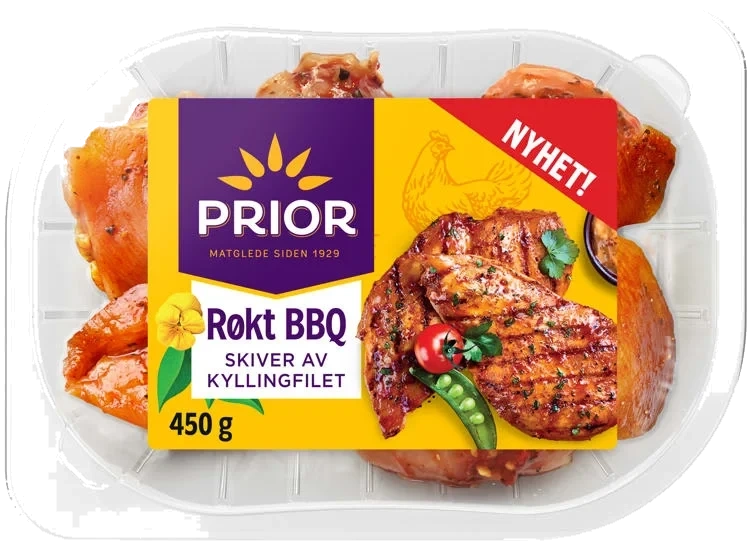 Kyllingfilet skivet Røkt Bbq 450g Prior