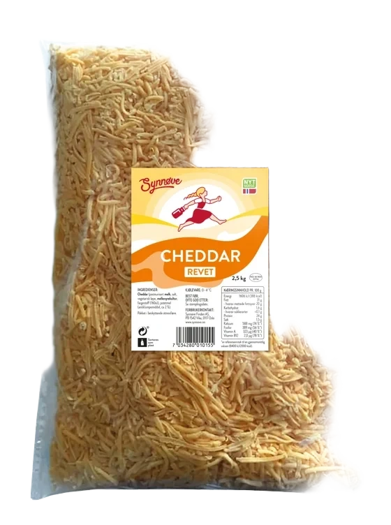 Cheddar revet, norsk  2,5kg
