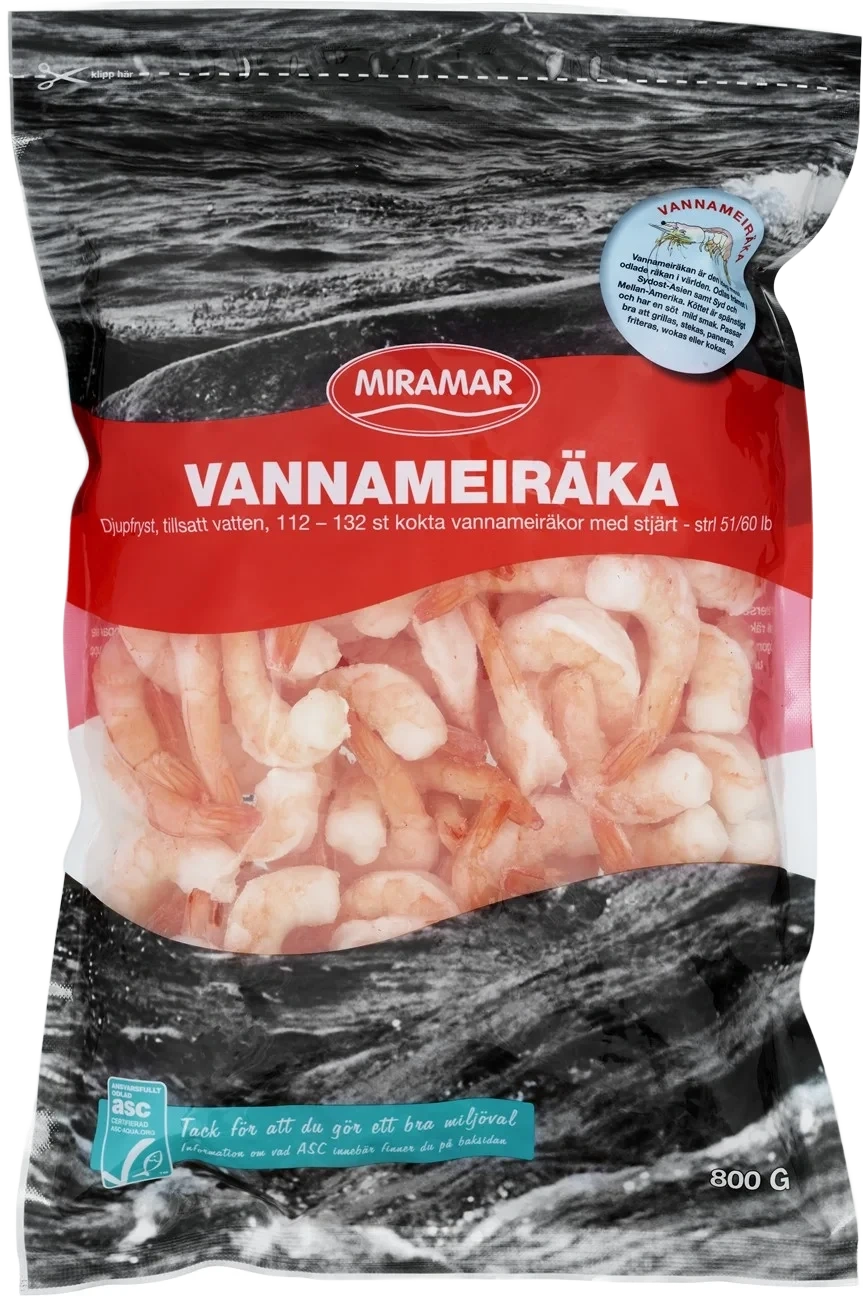 Vannameiräka kokt med stjärt 51/60 - ASC