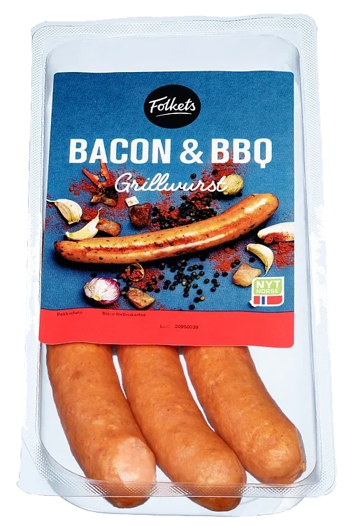 Grillwurst Bacon&Bbq 80% 270g Folkets