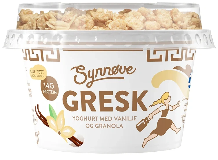 Synnøve Gresk Yoghurt Vanilje & Granola 165g