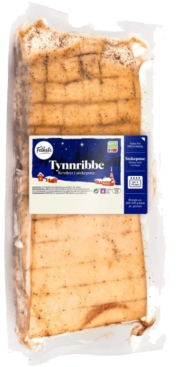 Svin Tynnribbe Krydret Ca1,1kg Folkets