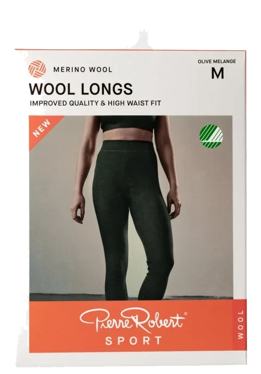Wool Longs Sport Olive Melange Xl Pierre-Robert