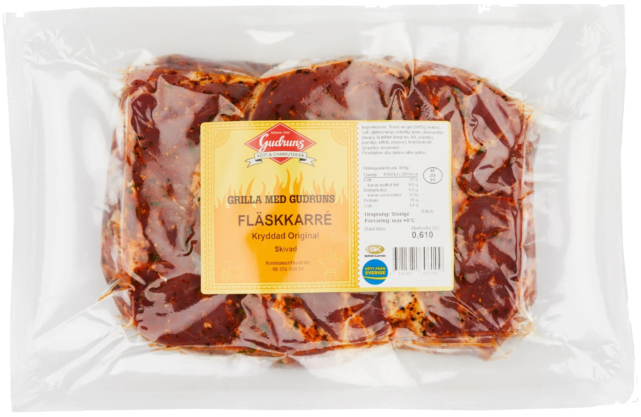 Fläskkarré Skivad Kryddad BBQ
