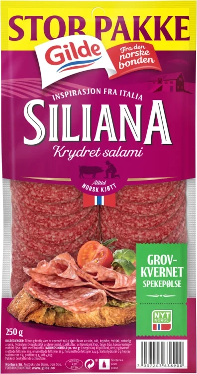 Salami Siliana Skivet 250g Enh
