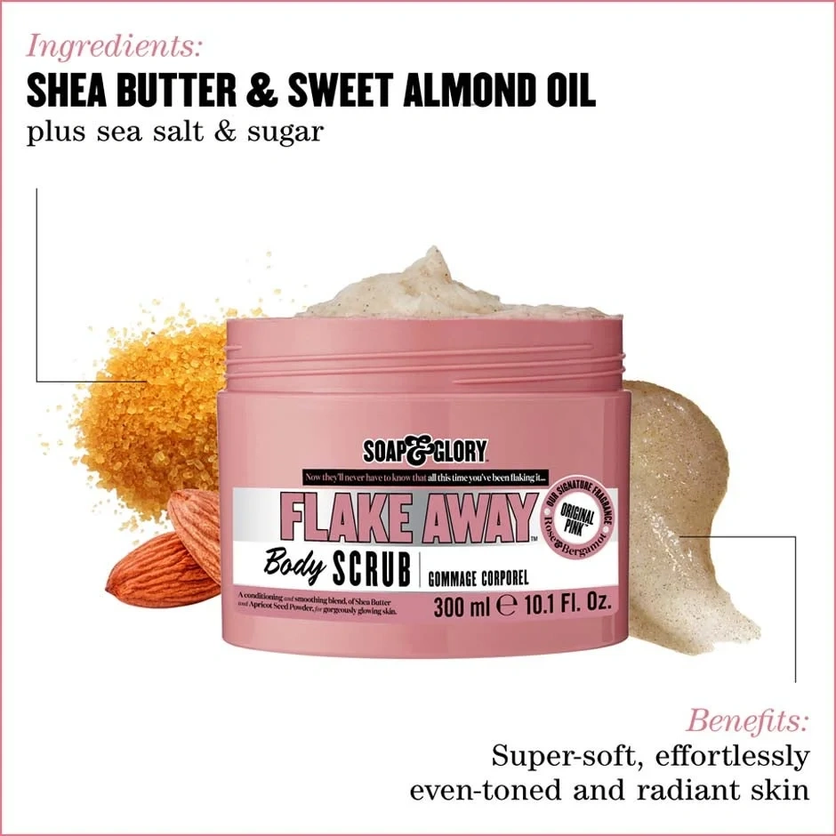 Soap & Glory Flake Away Body Scrub for Exfoliation and Smoother Skin