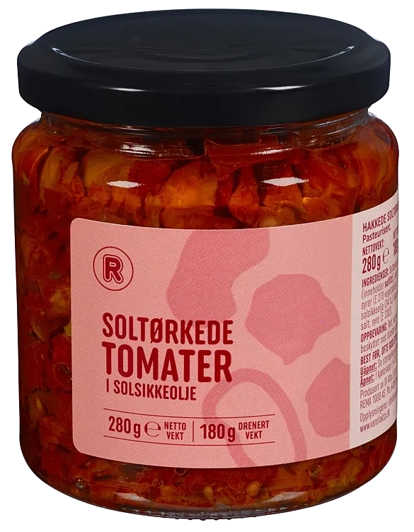 Rema 1000 soltørkede tomat hakk. 280g